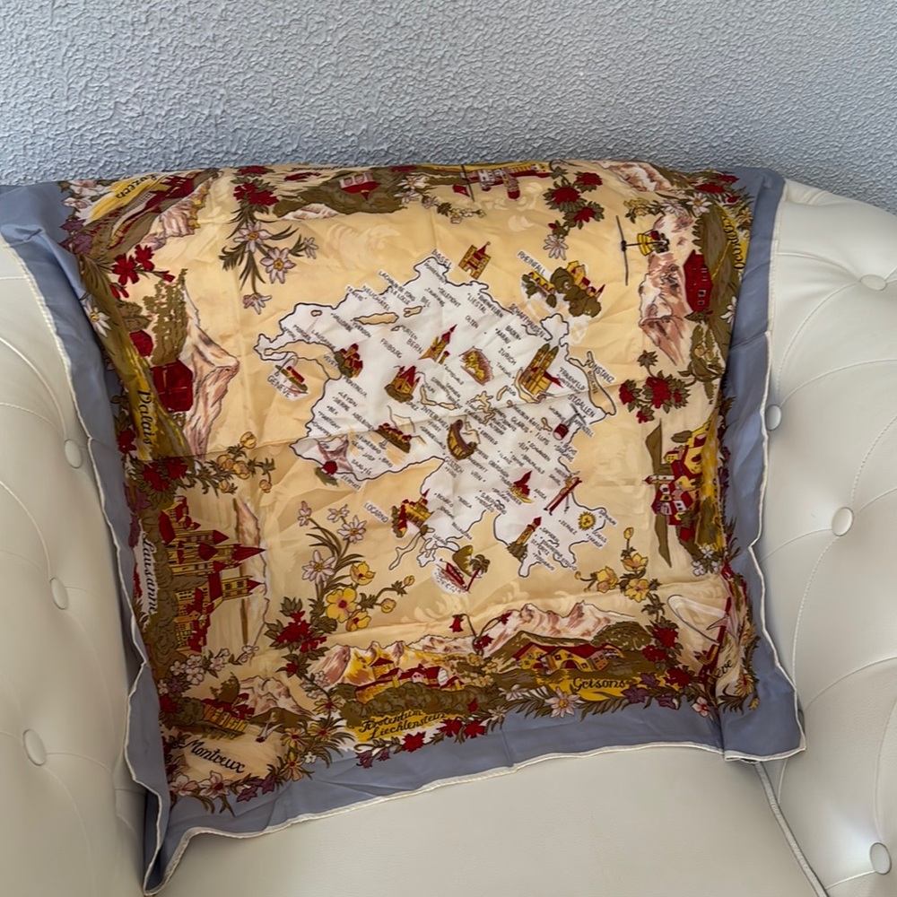 Vintage Map Print Scarf - Picture 3 of 11
